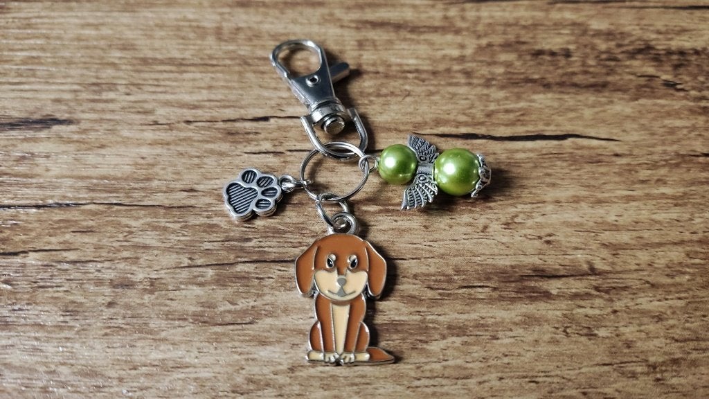 Sleutelhanger Teckel bruin emaille met guardian angel, Verzenden, Nieuw, Dier of Natuur