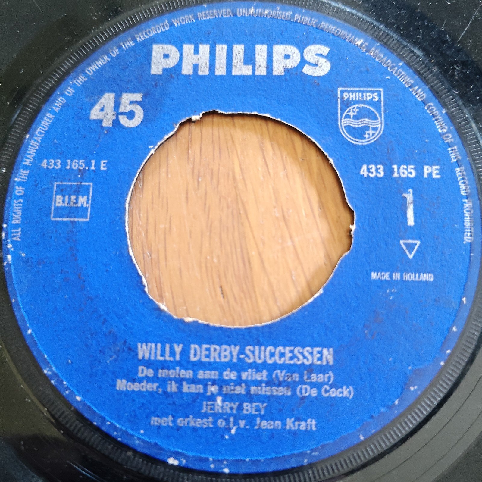 Willy Derby-Successen - Jerry Bey (Philips 45 toeren), Gebruikt, 7 inch, Ophalen of Verzenden, EP