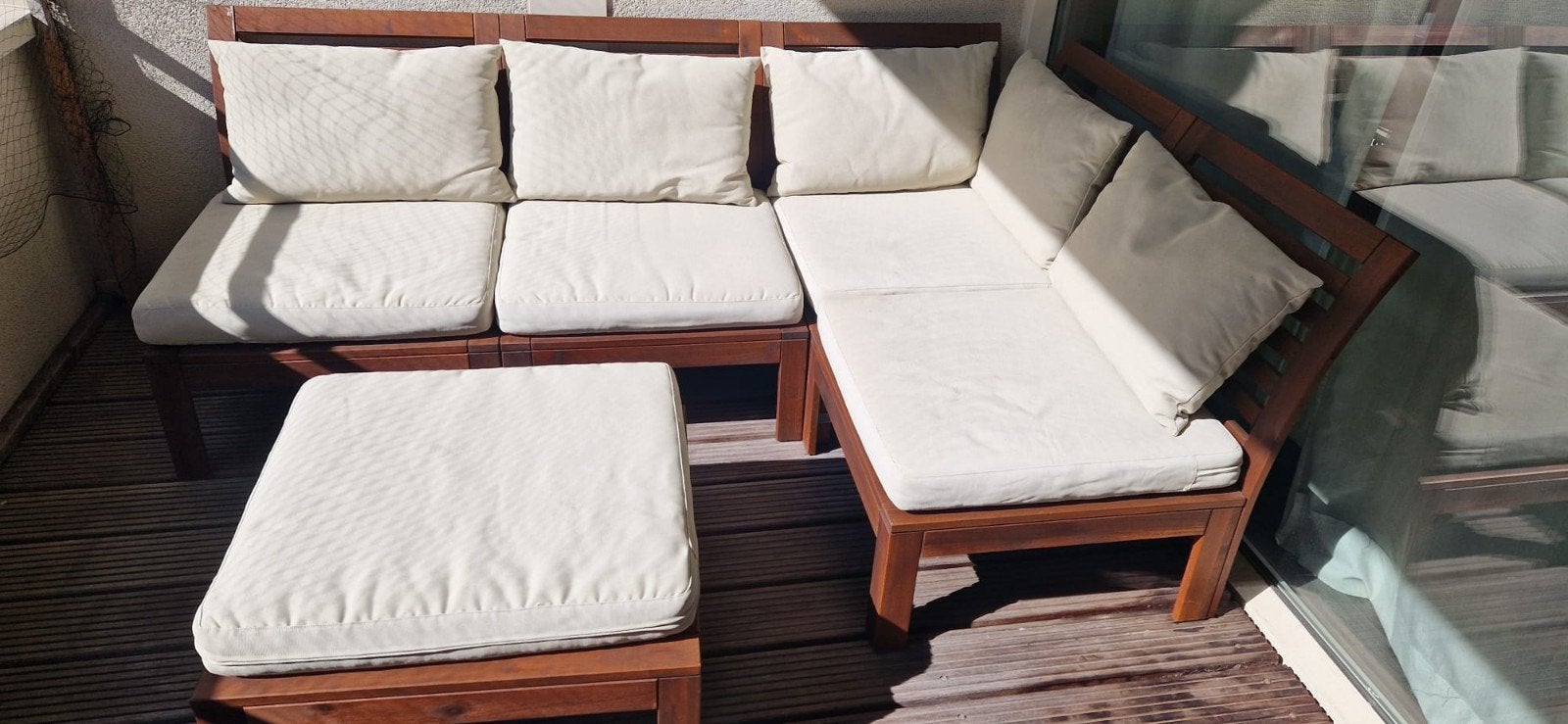 Ikea Applaro loungeset, Tuin en Terras, Tuinsets en Loungesets, Ophalen, 5 zitplaatsen, Hardhout, Loungeset
