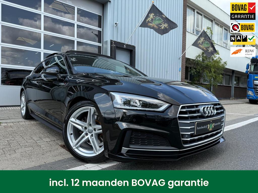 Audi A5 Sportback 40 TFSI Sport 2x S-Line LED/LEER/NAVI/PANO, Auto's, Audi, 12 maanden, Gebruikt, Zwart, Bedrijf