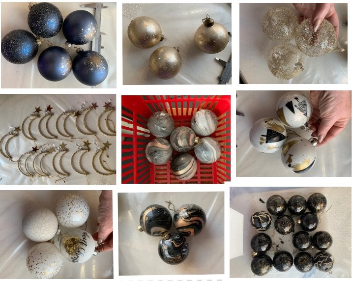 Assortiment Kerstballen groot doorsnede 12 cm, kerst Manen, Diversen, Ophalen of Verzenden, Zo goed als nieuw