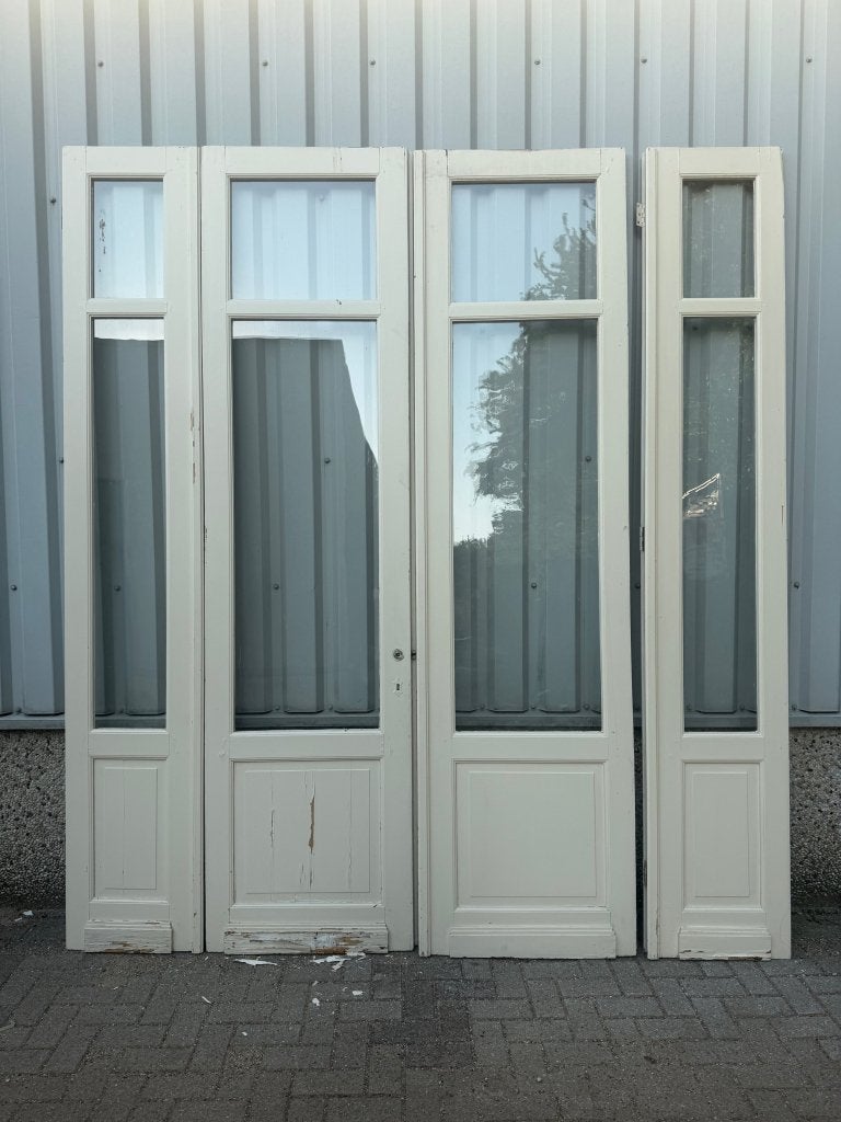 Antiek vierluik met historisch glas 253 x 298, La belle porte, Jurgen.hoogenboezem@gmail.com, Binnendeur, Ophalen of Verzenden