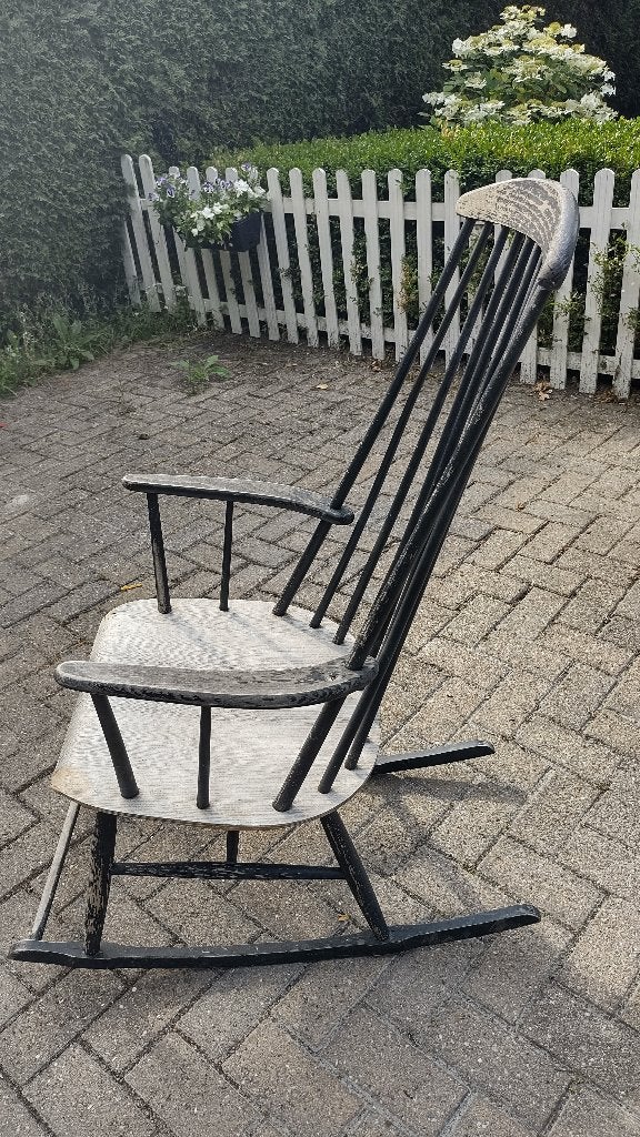 Jaren 60 Scandinavische schommelstoel mooi vintage design, Ophalen, Gebruikt, Hout