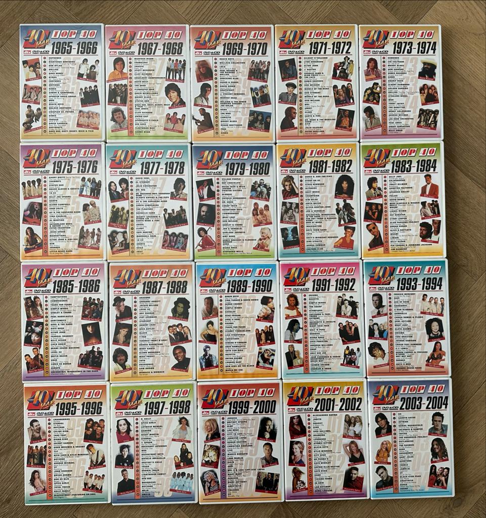 Top 40 Hitdossier DVD Boxset (1965-2004) Complete Collectie, Alle leeftijden, Ophalen of Verzenden, Zo goed als nieuw, Overige genres