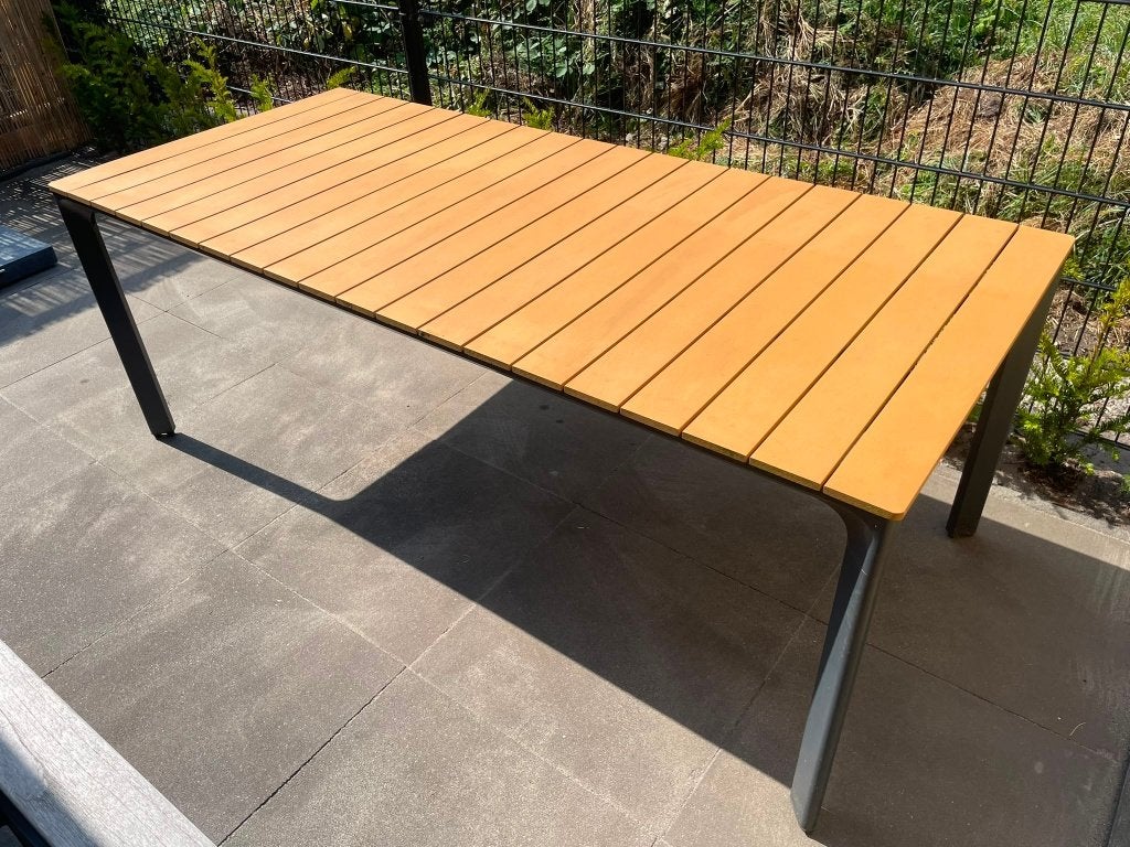 Polywood tuintafel 200 x 90 cm, Ophalen, Gebruikt, Rechthoekig, Aluminium