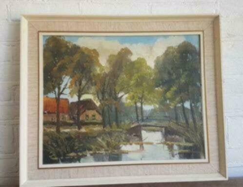 schilderij   doek Jan Kelderman zomeravond  Giethoorn , Ophalen