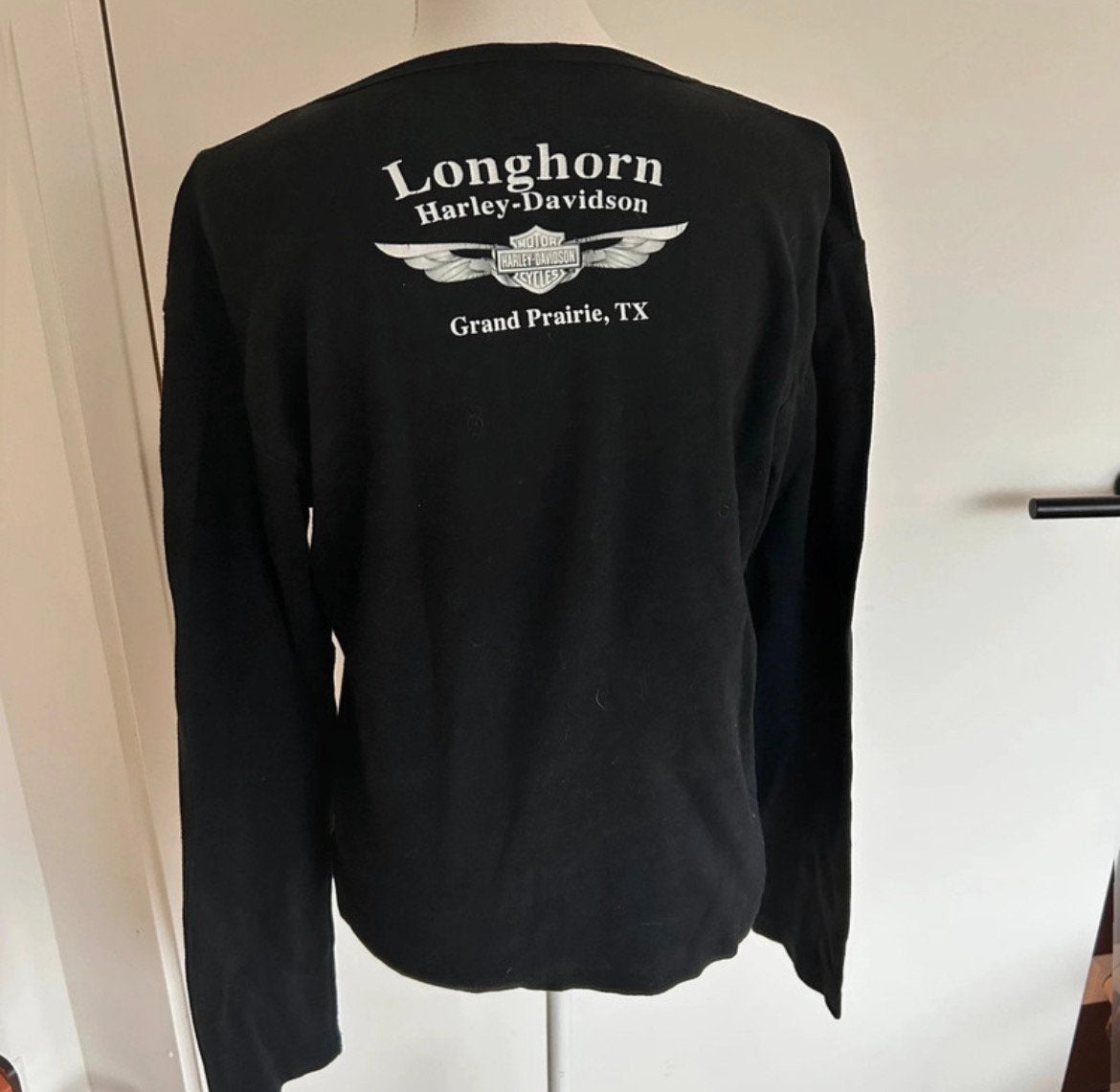 Harley Davidson longsleeve – Maat XXL (valt als L/XL), Zwart, Maat 42/44 (L), Ophalen of Verzenden, Lange mouw