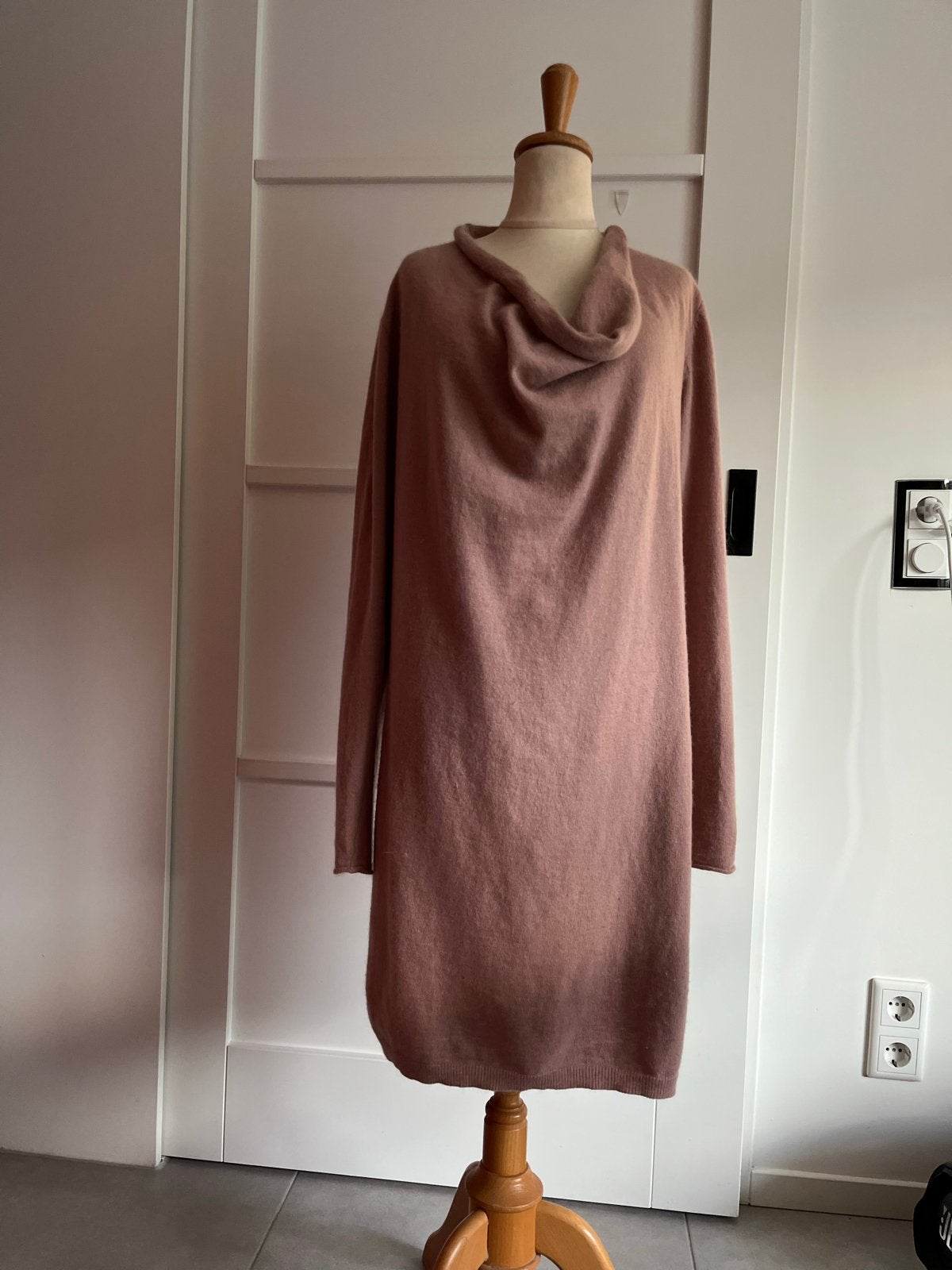 Yaya trui jurk met watervalhals -  XL stijlvol, Maat 38/40 (M), Verzenden, Roze, Gedragen
