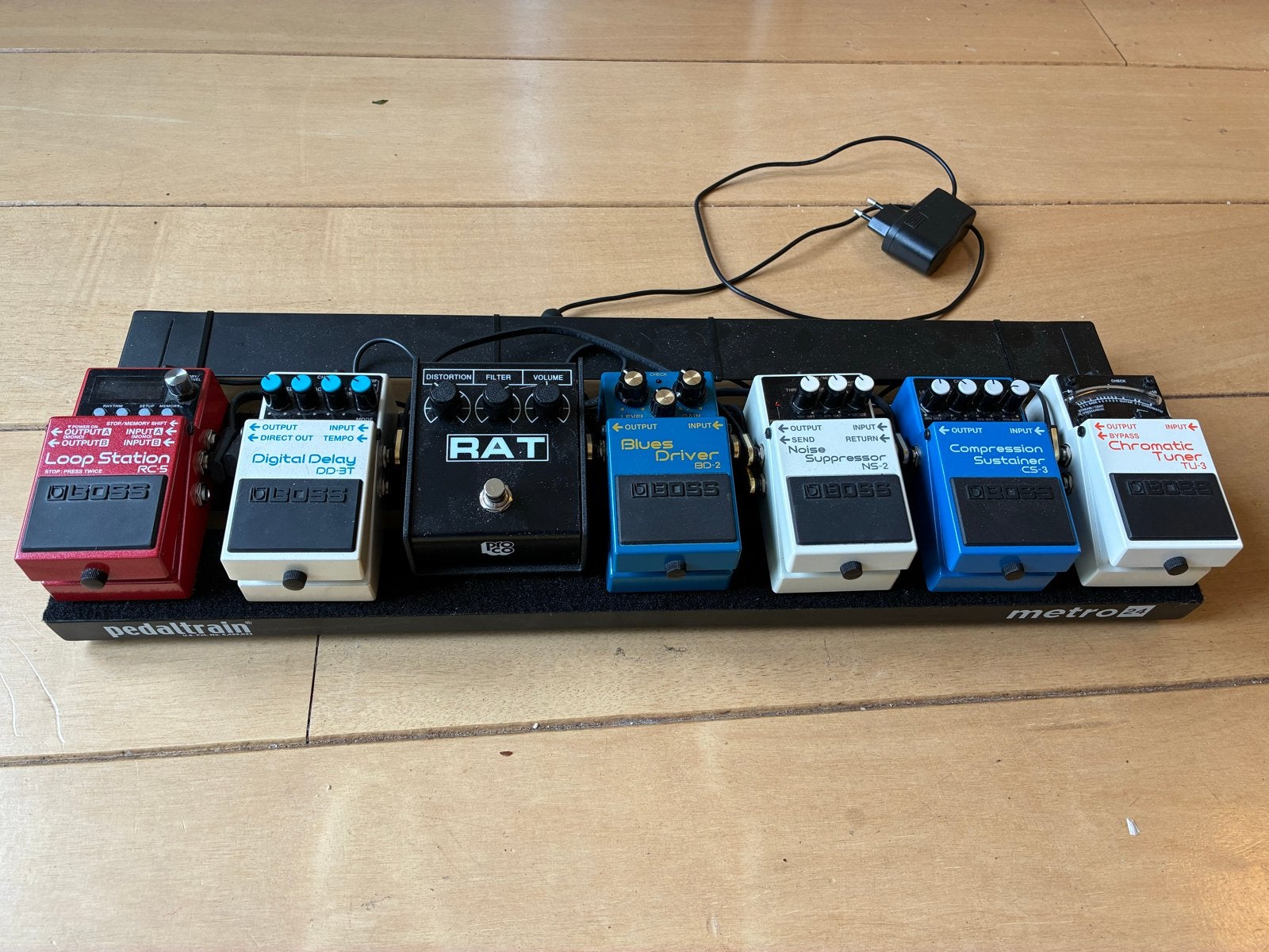 Pedaltrain Metro 24 met Boss en Proco RAT pedalen, Ophalen of Verzenden, Gebruikt, Delay of Echo