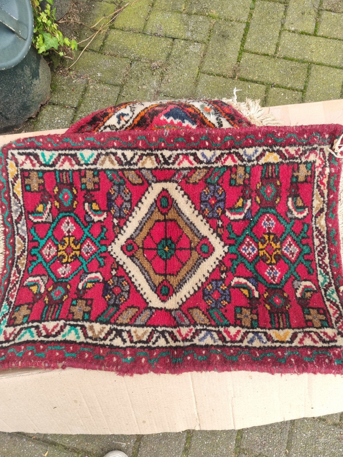 Perzische tafelloper 80x58 cm - Handgeknoopt tapijtje, Ophalen, Gebruikt, 50 tot 100 cm, Perzisch, Oosters, Klassiek