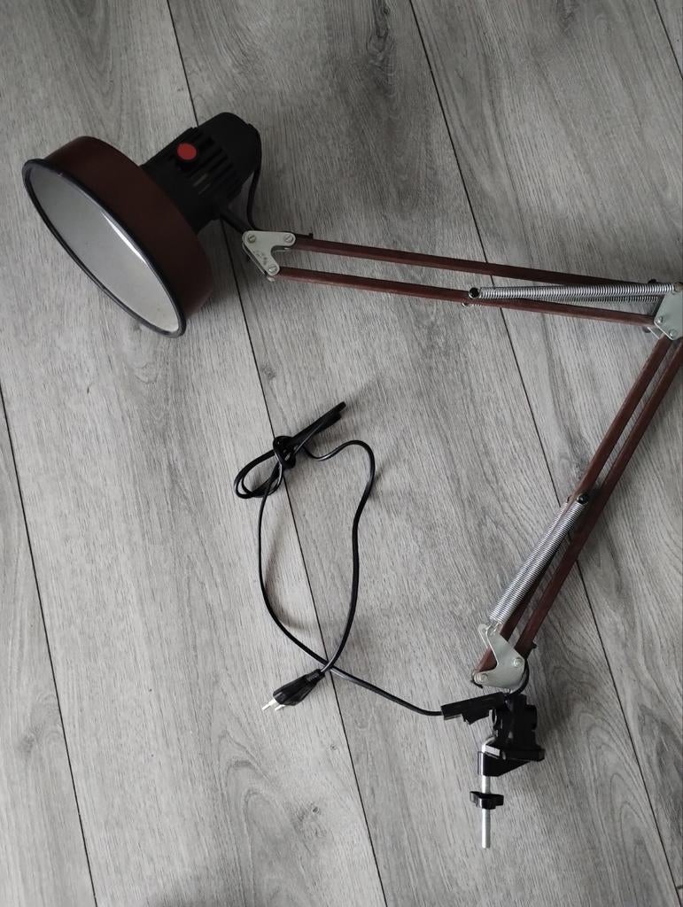 Burolamp verstelbaar met klem vintage, Ophalen of Verzenden