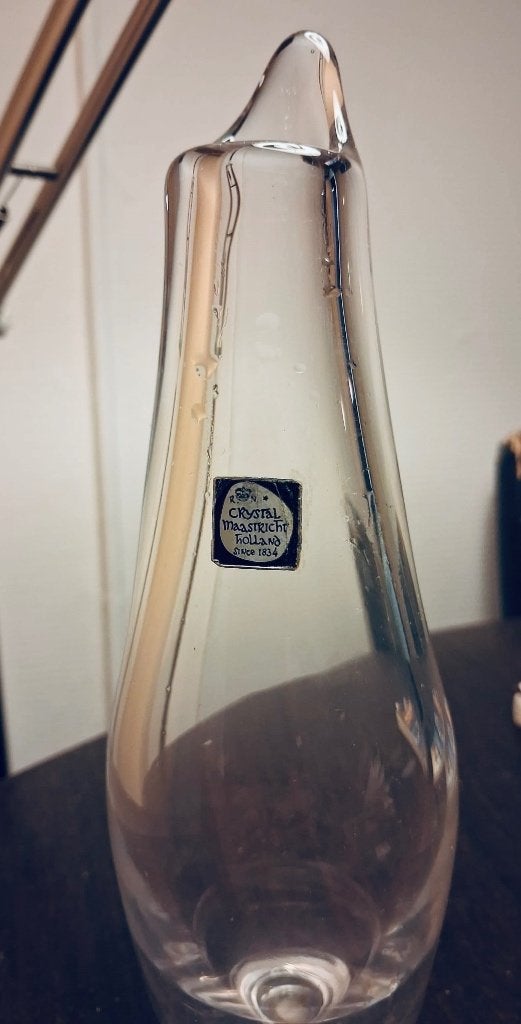 Vintage Crystal Maastricht designvaas – Kristalunie – 23 cm, Antiek en Kunst, Ophalen of Verzenden