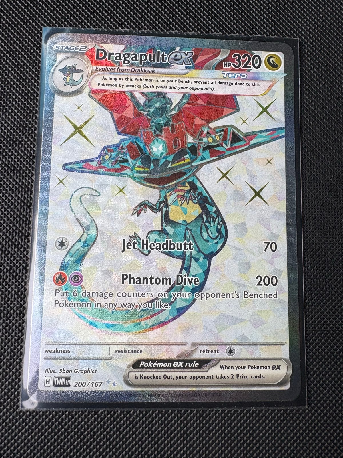 Pokémon kaart Dragapult ex (200/167) - NM, Ophalen of Verzenden, Zo goed als nieuw, Losse kaart, Foil