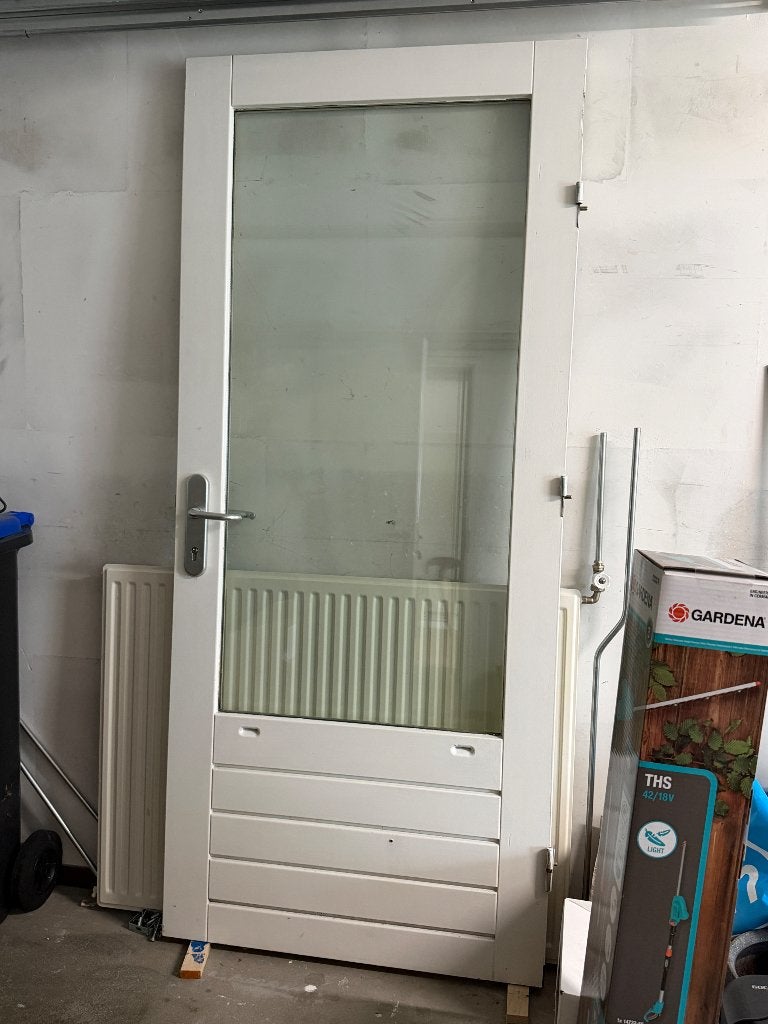 Buitendeur met glas, Ophalen, 80 tot 100 cm, 200 tot 215 cm, Glas