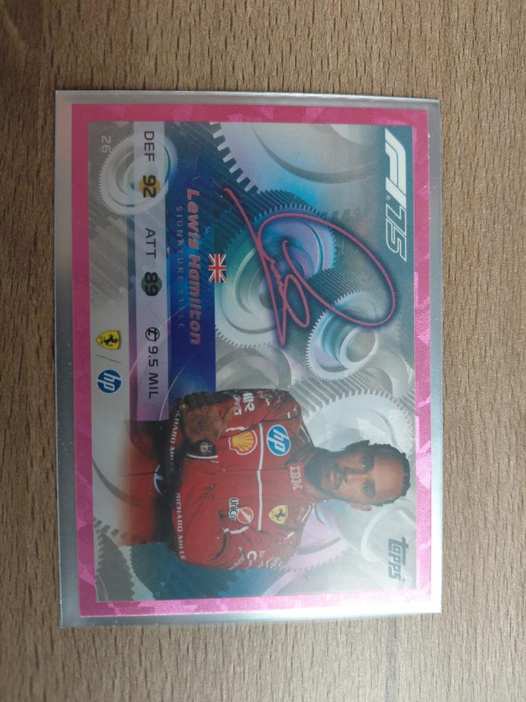 Pink Parallel Signature card - Lewis Hamilton, Ophalen of Verzenden, Zo goed als nieuw