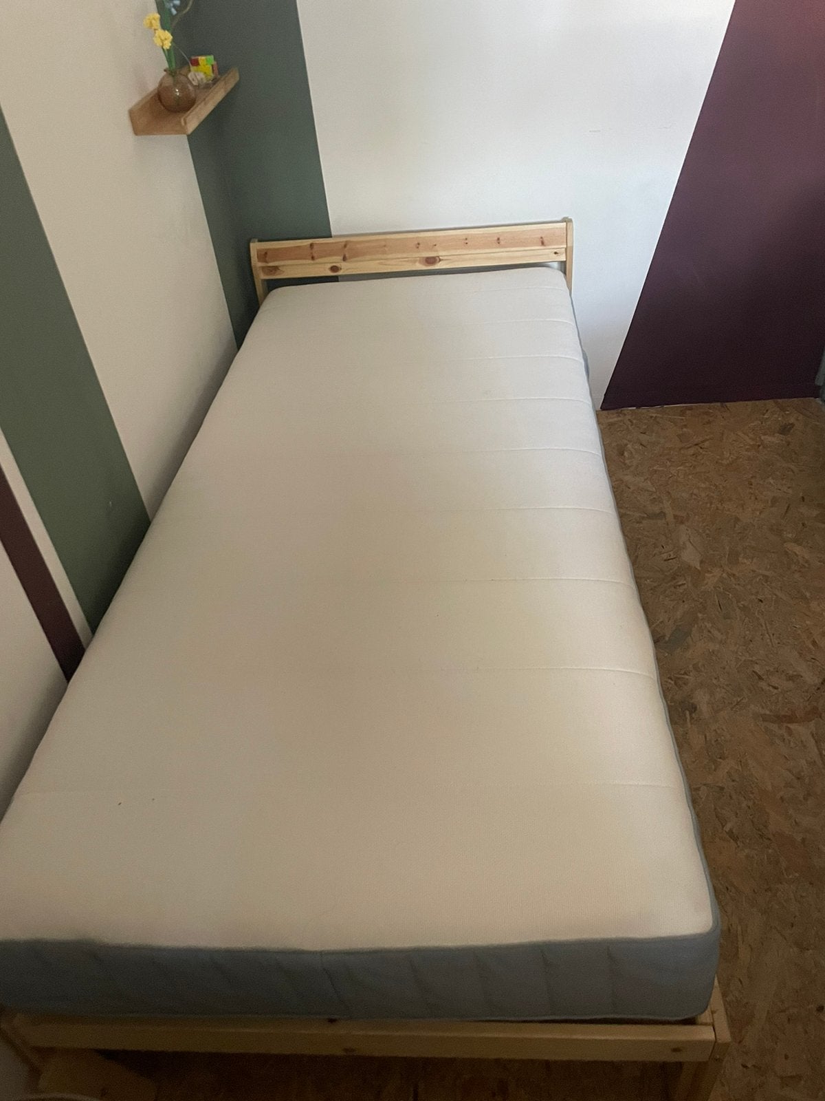 90x200 Neiden bed ikea, incl lattenbodem en nieuw matras, Ophalen, 90 cm, Eenpersoons, Wit