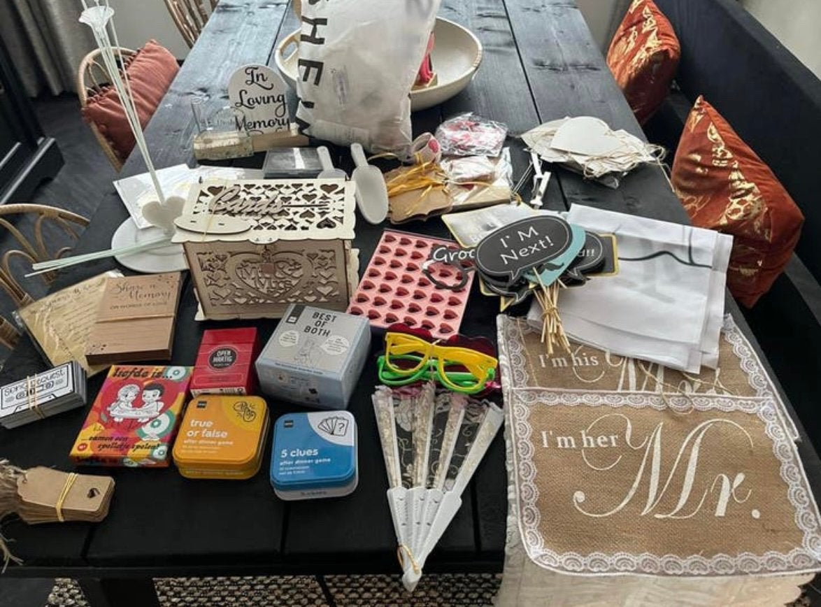 Groot pakket bruiloftsaccessoires, Ophalen of Verzenden, Zo goed als nieuw, Accessoires