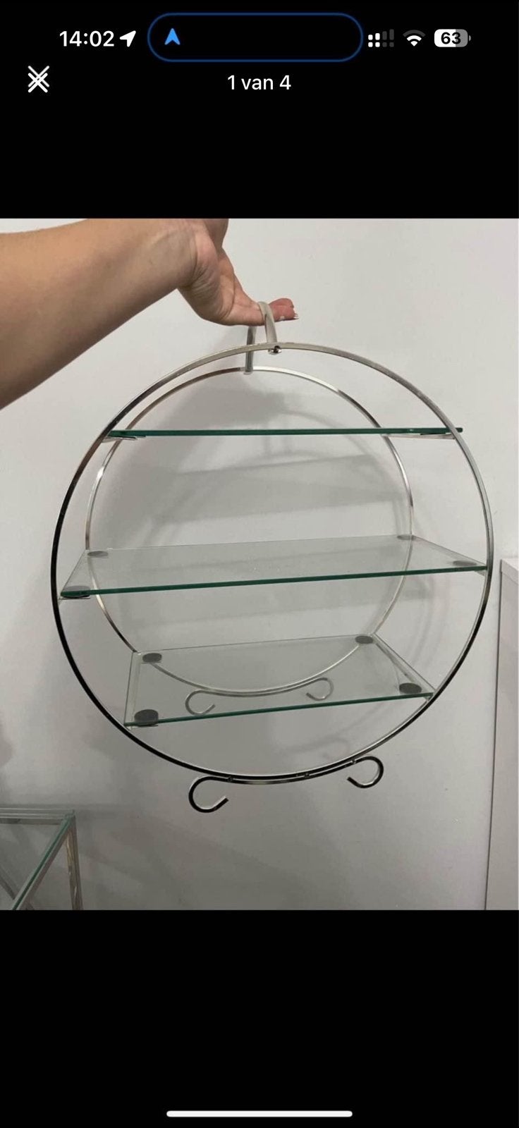 Etagère decoratie huis chroom glas, Ophalen, Zo goed als nieuw