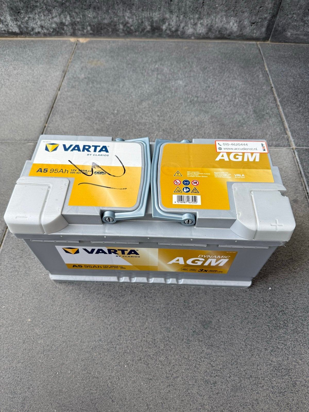 Varta Auto Accu A5 95Ah AGM voor Volvo XC60/XC90, Ophalen, Gebruikt, Volvo