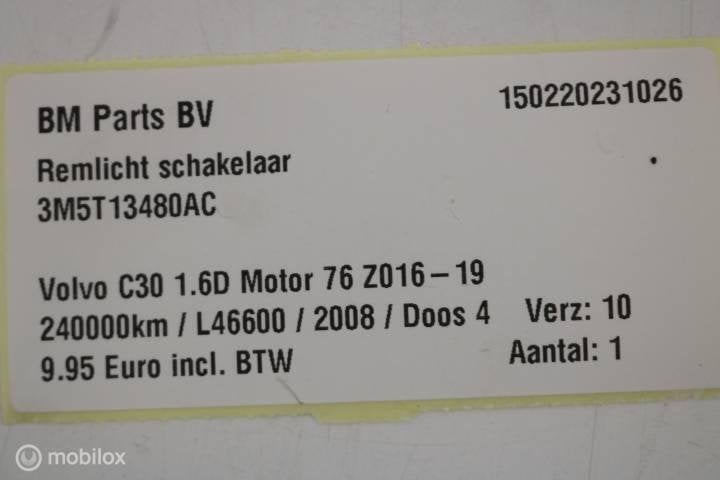 Foto 6 van Remlicht schakelaar Volvo C30 3M5T13480AC