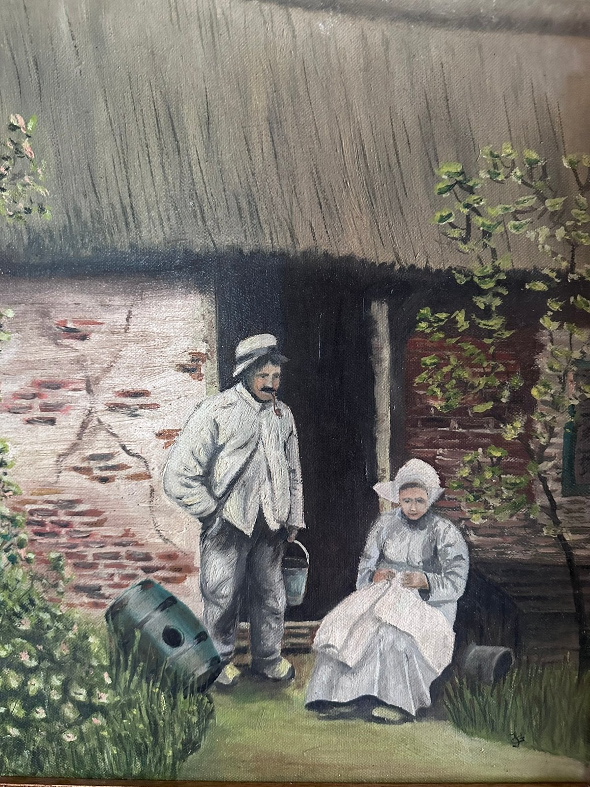 Boerderij schilderij, Antiek en Kunst, Kunst | Schilderijen | Klassiek, Ophalen of Verzenden