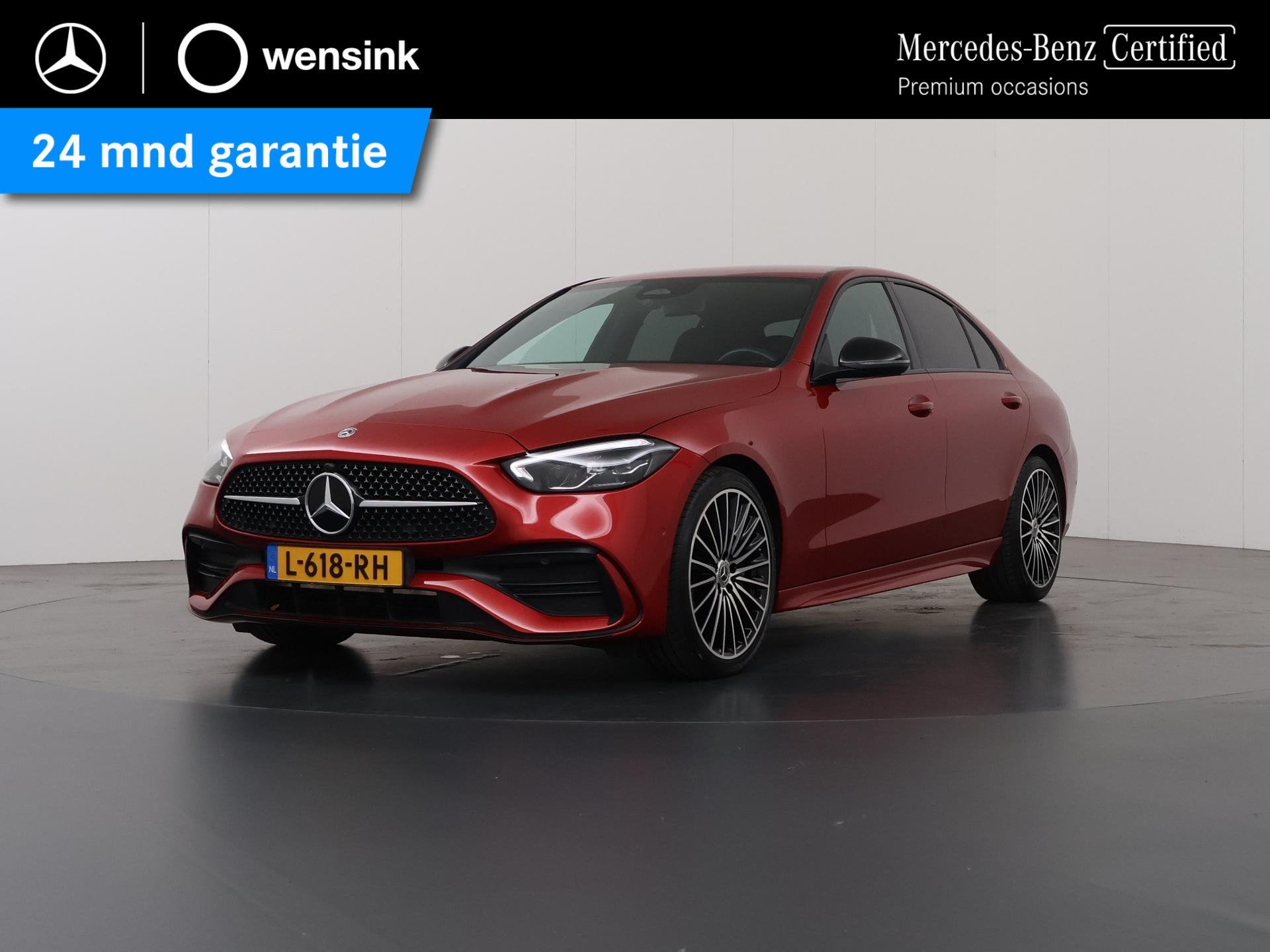Mercedes-Benz C-klasse 180 AMG Line | Night | Multispaaks ve, Auto's, Mercedes-Benz, Automaat, 4 cilinders, Leder en Stof, Origineel Nederlands