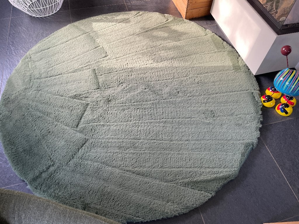 Vloerkleed rond groen 200 cm, Ophalen, Rond, 200 cm of meer, Zo goed als nieuw