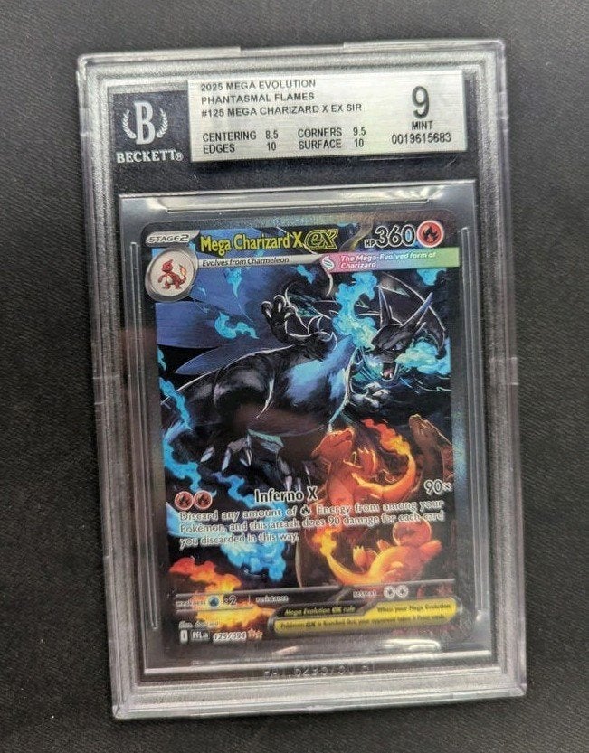 Pokémon Mega Charizard X EX SIR BGS 9 MINT no psa, Ophalen of Verzenden, Zo goed als nieuw, Losse kaart