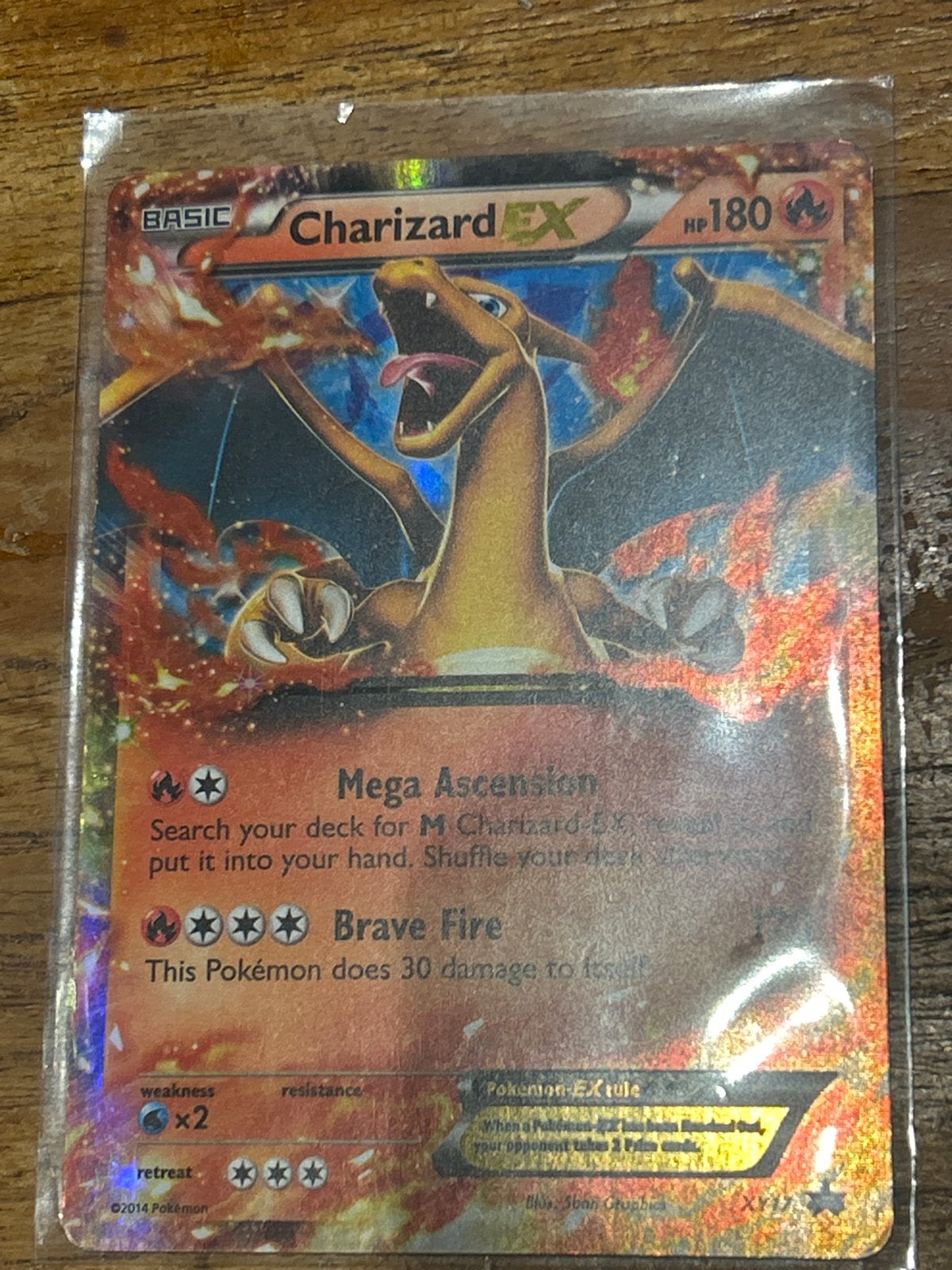 Charizard EX Pokémon Kaart (XY121/XY17) - Full Art, Ophalen of Verzenden, Gebruikt, Losse kaart, Foil