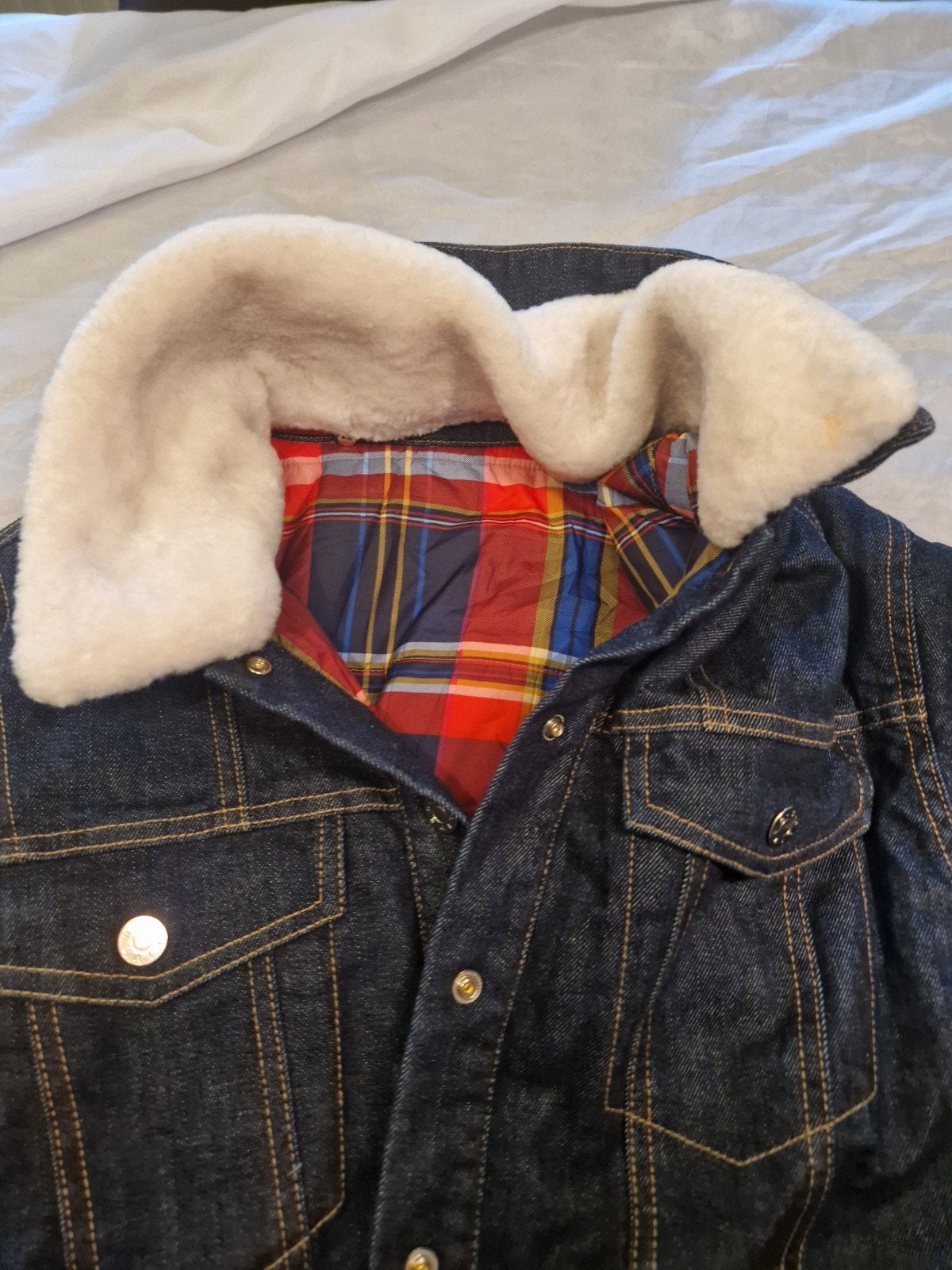 S.Oliver spijkerjack met teddy voering en ruitpatroon, Kleding | Dames, Ophalen of Verzenden, Zo goed als nieuw, Maat 38/40 (M)