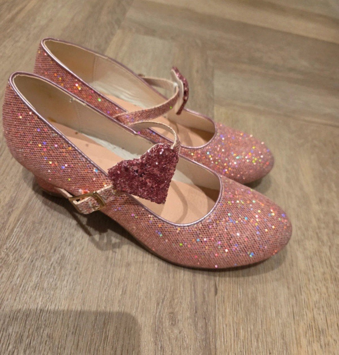 Glitter schoentjes met hakje - Maat 33, Ophalen of Verzenden, Gebruikt, Meisje, Schoenen