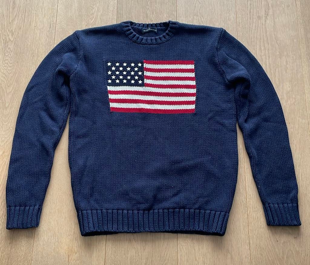 Brandy  melville blauwe american flag sweater trui, Ophalen of Verzenden, Zo goed als nieuw, Blauw
