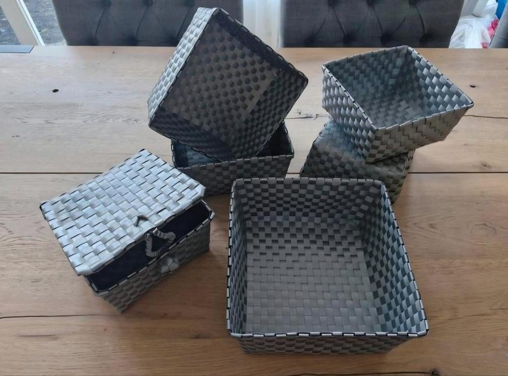 6x Handed by mandjes ZGAN, Ophalen of Verzenden, Zo goed als nieuw, Vierkant, Mand