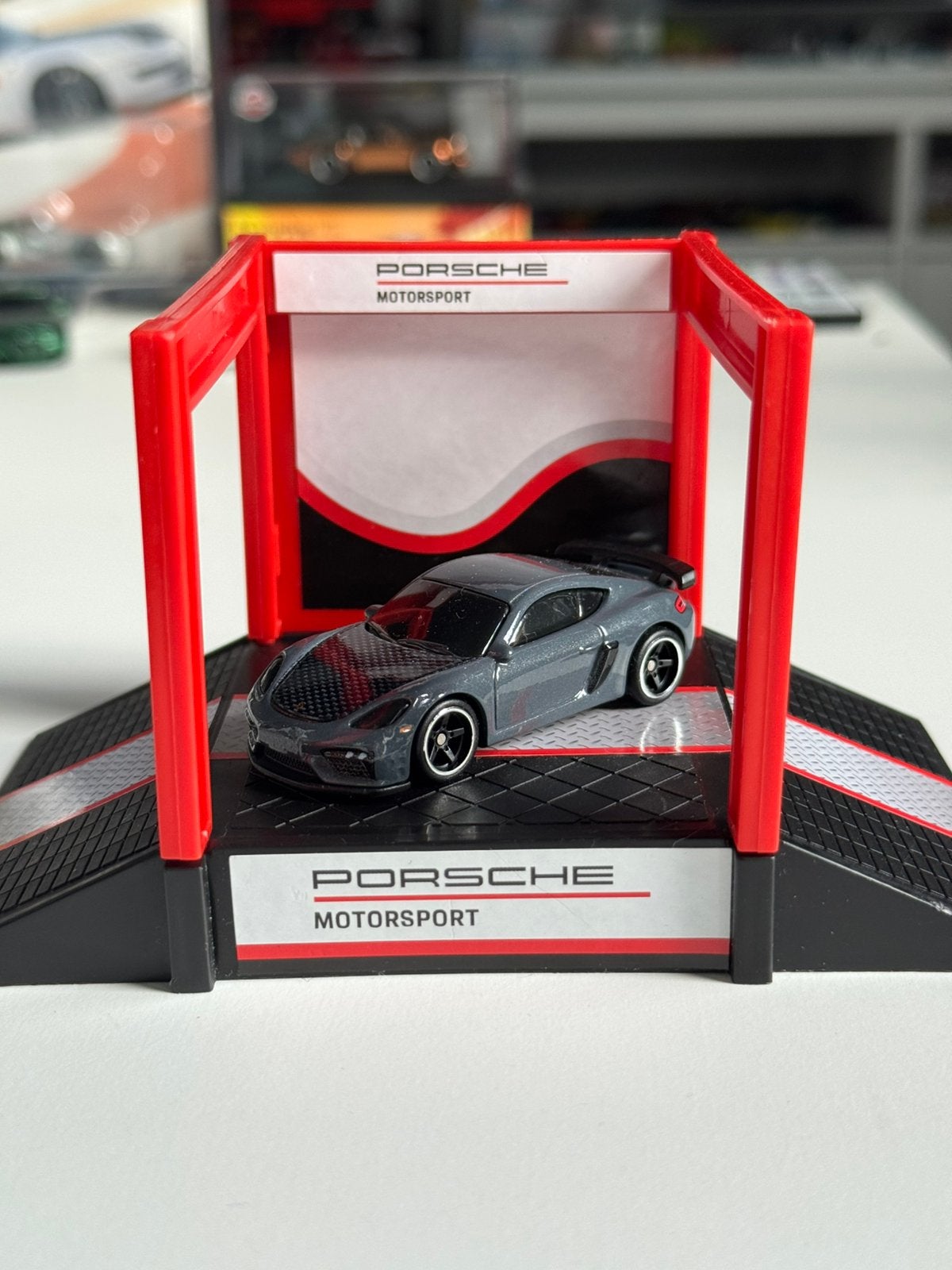 Hot Wheels Premium Porsche Cayman GT4, Ophalen of Verzenden, Zo goed als nieuw, Auto