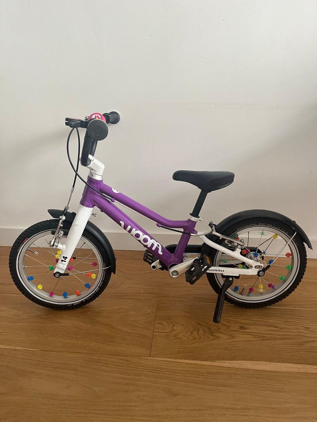 Woom 2 Kinderfiets - Paars, Fietsen en Brommers, Fietsen | Kinderfietsjes, Ophalen, Gebruikt, Velgrem, 16 tot 20 inch