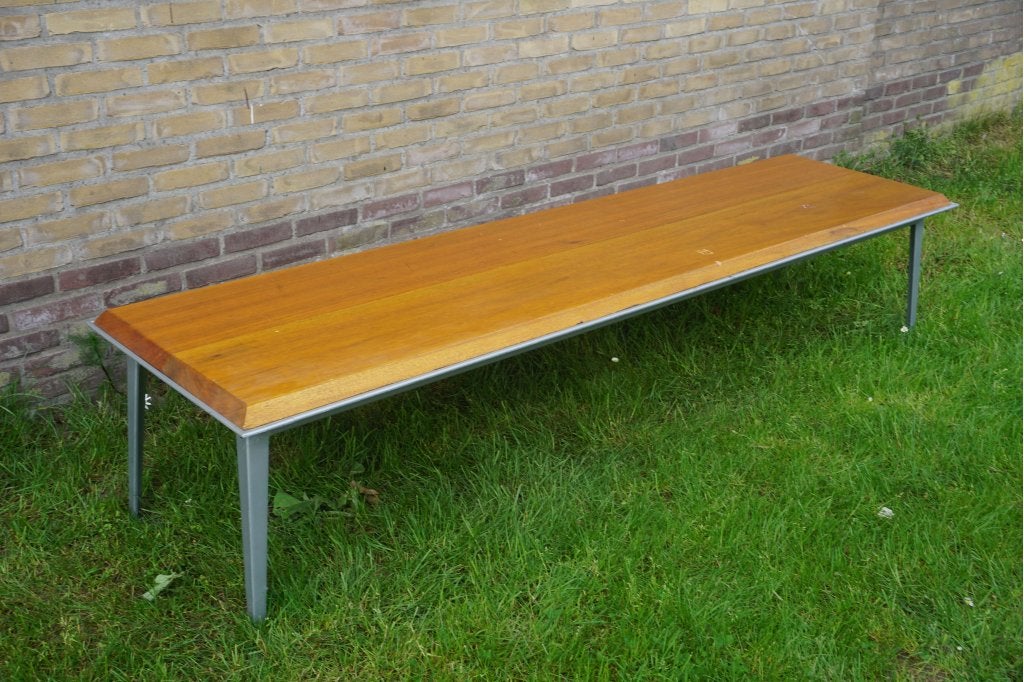 Houten bank, tuinbank, bank voor wachtkamer | 233x61, Gebruikt, Minder dan 75 cm, Niet ingevuld, Driepersoons