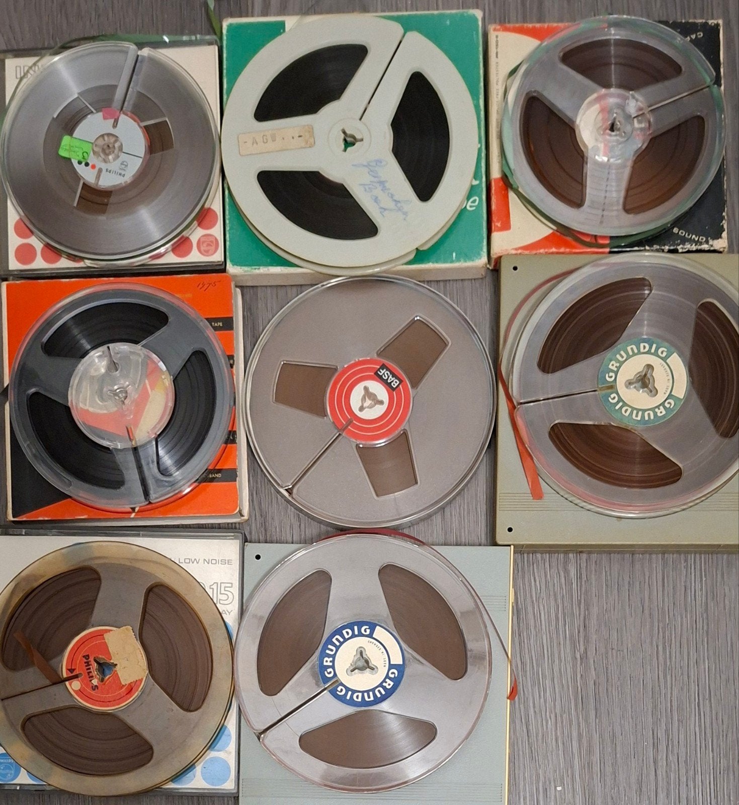 Diverse banden voor bandrecorder - Philips, BASF, Grundig, Ophalen of Verzenden, Onderdeel, Met banden