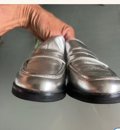 Zilver kleurige loaver, Ophalen, Zo goed als nieuw, Overige kleuren, Sneakers of Gympen