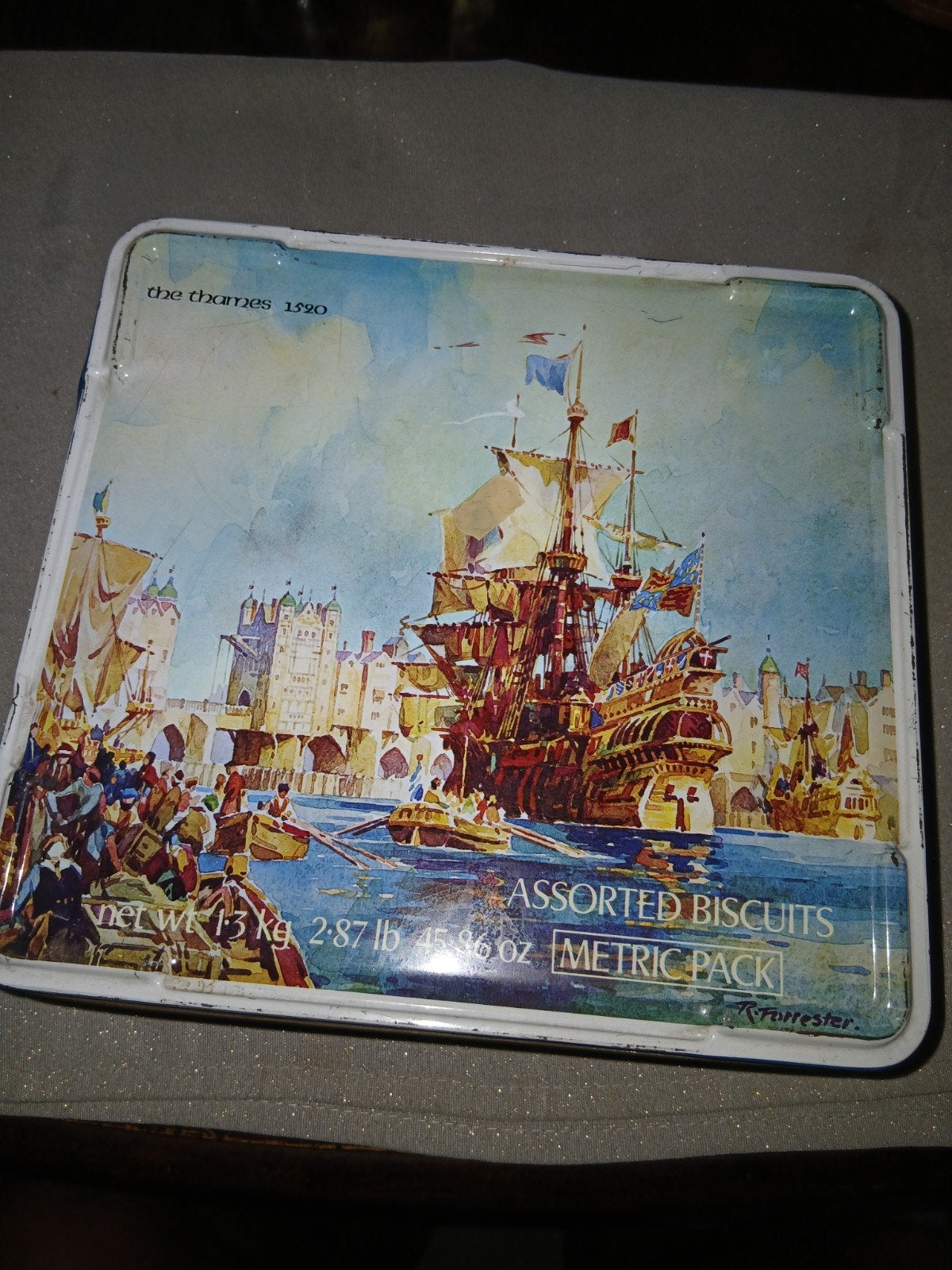 Vintage koekblik 'Old London Bridge' 1520 - Nabisco Ltd., Verzamelen, Ophalen of Verzenden, Gebruikt, Overige, Overige merken