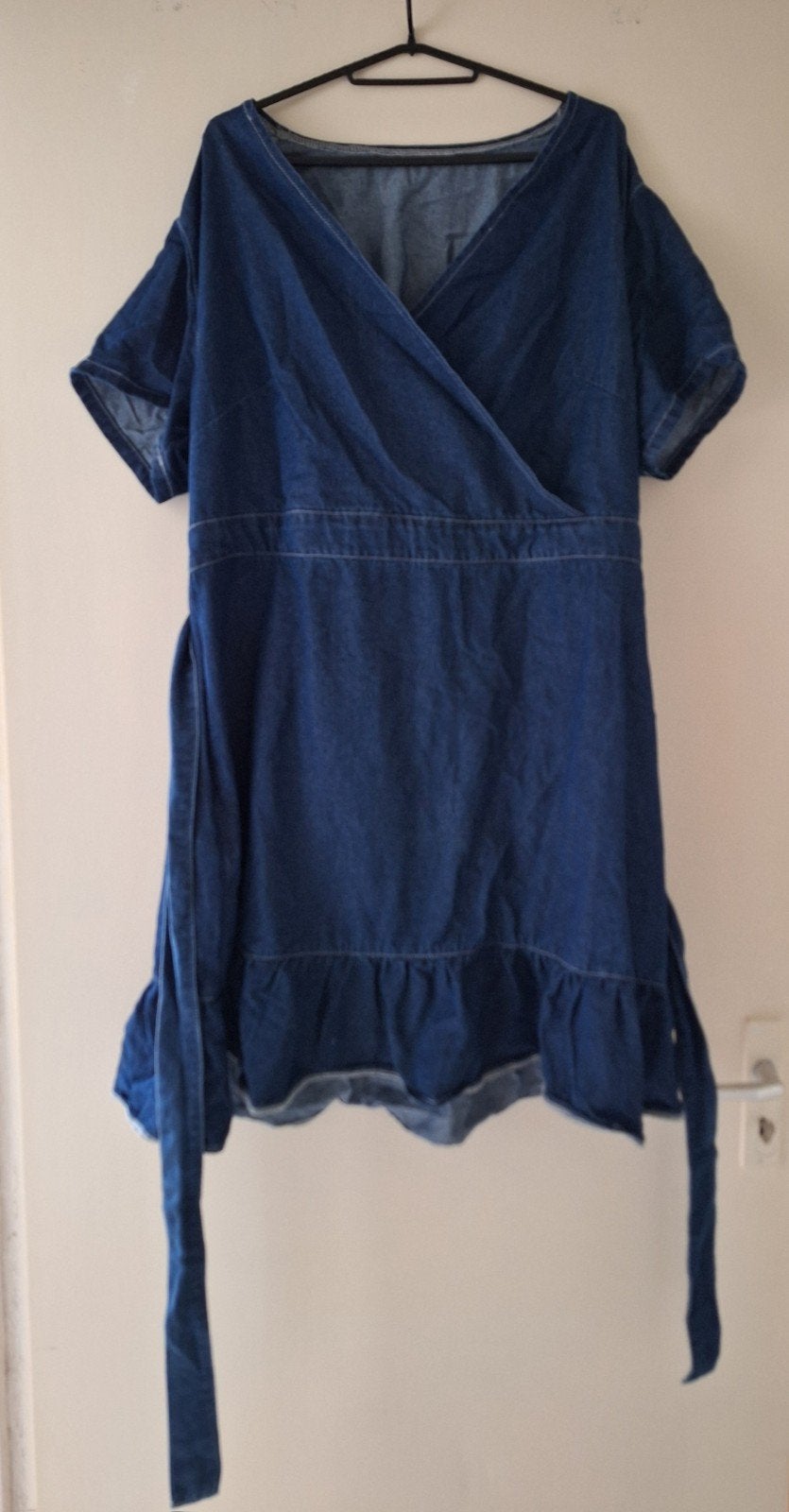 Spijkerjurk korte mouw met ceintuur Shein Curve maat XL, Kleding | Dames, Jurken, Blauw, Maat 46/48 (XL) of groter, Ophalen of Verzenden