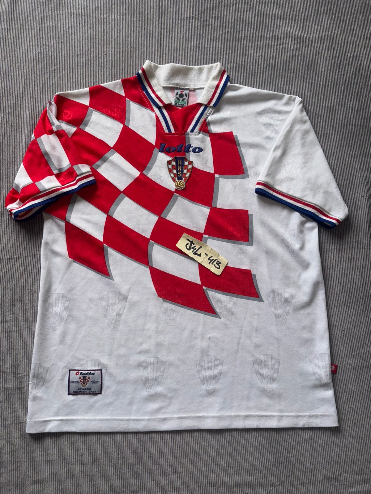 Kroatië shirt WK 1998, Lotto, origineel, suker, worldcup, Sport en Fitness, Maat XL, Verzenden, Shirt