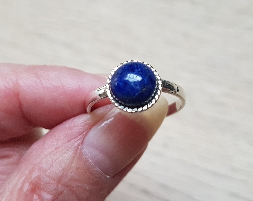 Lapis Lazuli Ring 925 Sterling Zilver Edelsteen, Sieraden, Tassen en Uiterlijk, Ringen, 18 tot 19, Nieuw, Met edelsteen, Dame