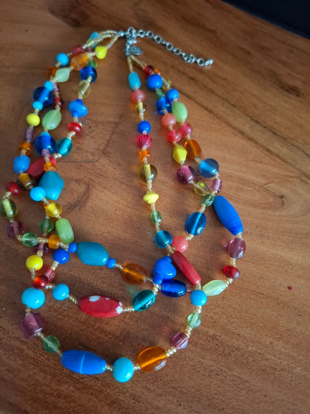 Kleurrijke m.k.m. design halsketting, Sieraden, Tassen en Uiterlijk, Kettingen, Ophalen of Verzenden, Gebruikt, Overige kleuren