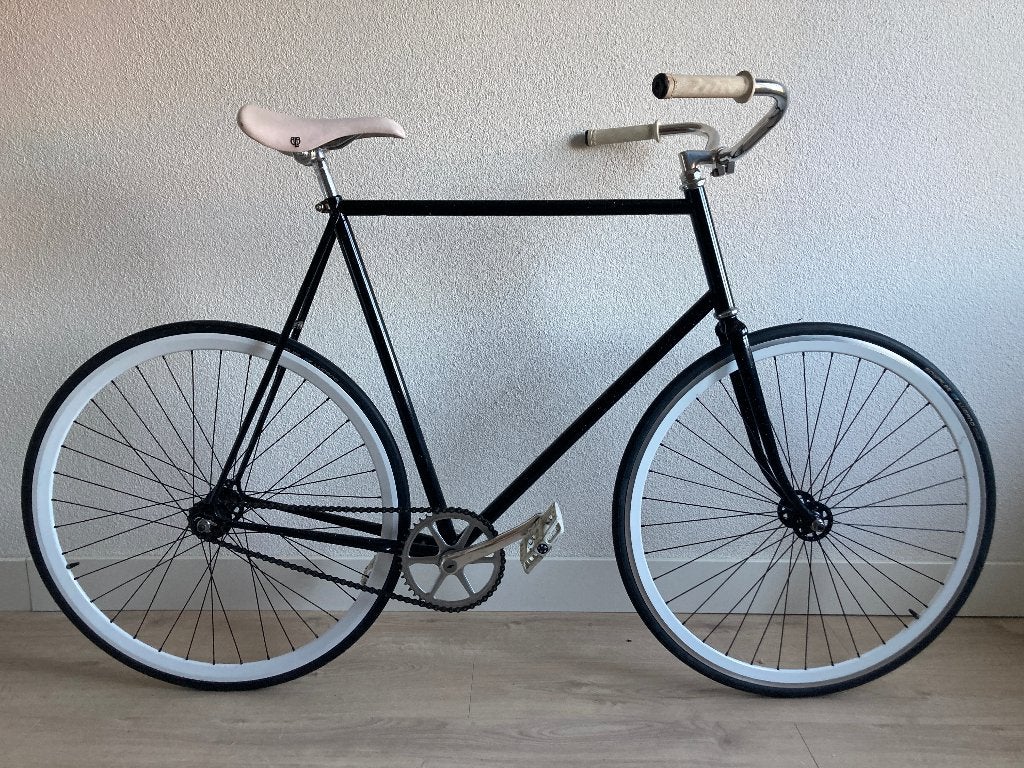 Fixed gear single speed racefiets, Fietsen en Brommers, Fietsen | Racefietsen, Staal, Heren, Zo goed als nieuw, 61 tot 65 cm
