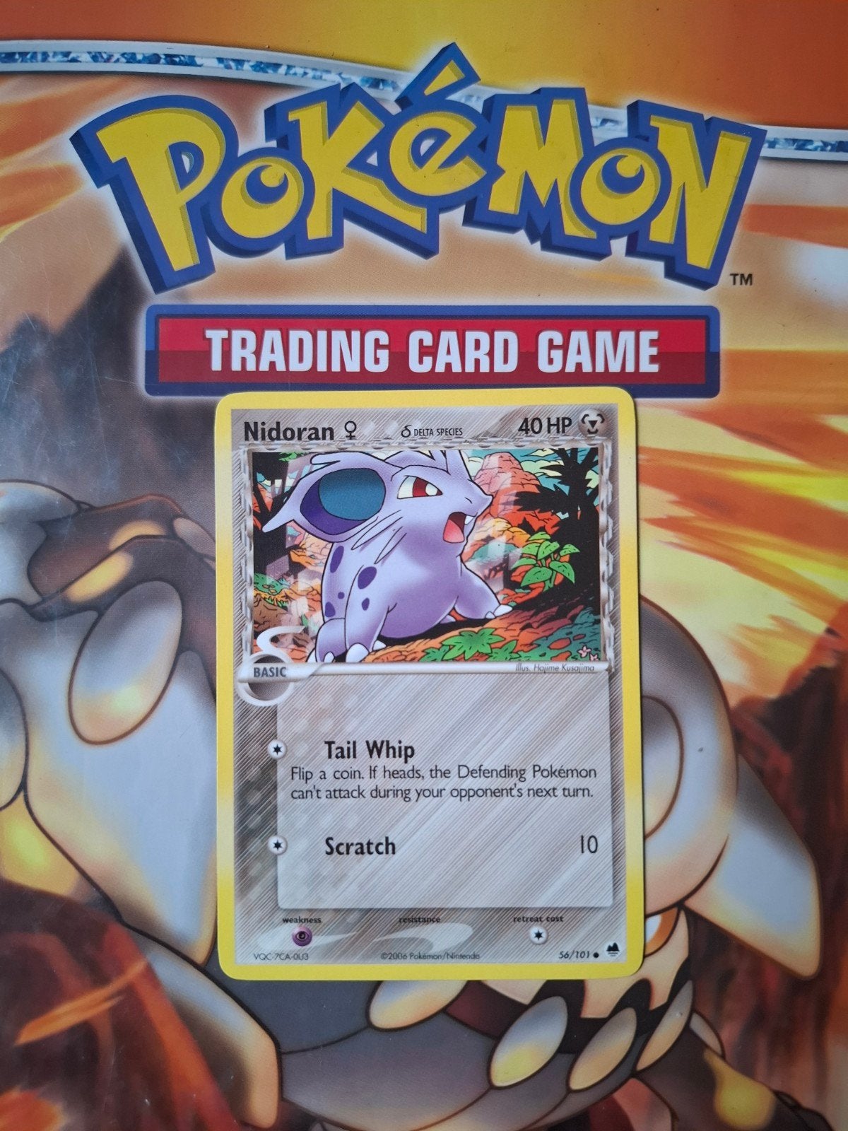 Nidoran 56/101 Ex Dragon Frontiers pokemon kaart, Ophalen of Verzenden, Gebruikt, Losse kaart