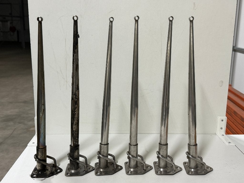 6 x RVS scepter 47 cm met scepterpot, Ophalen of Verzenden, Nieuw, Lijn of Blok
