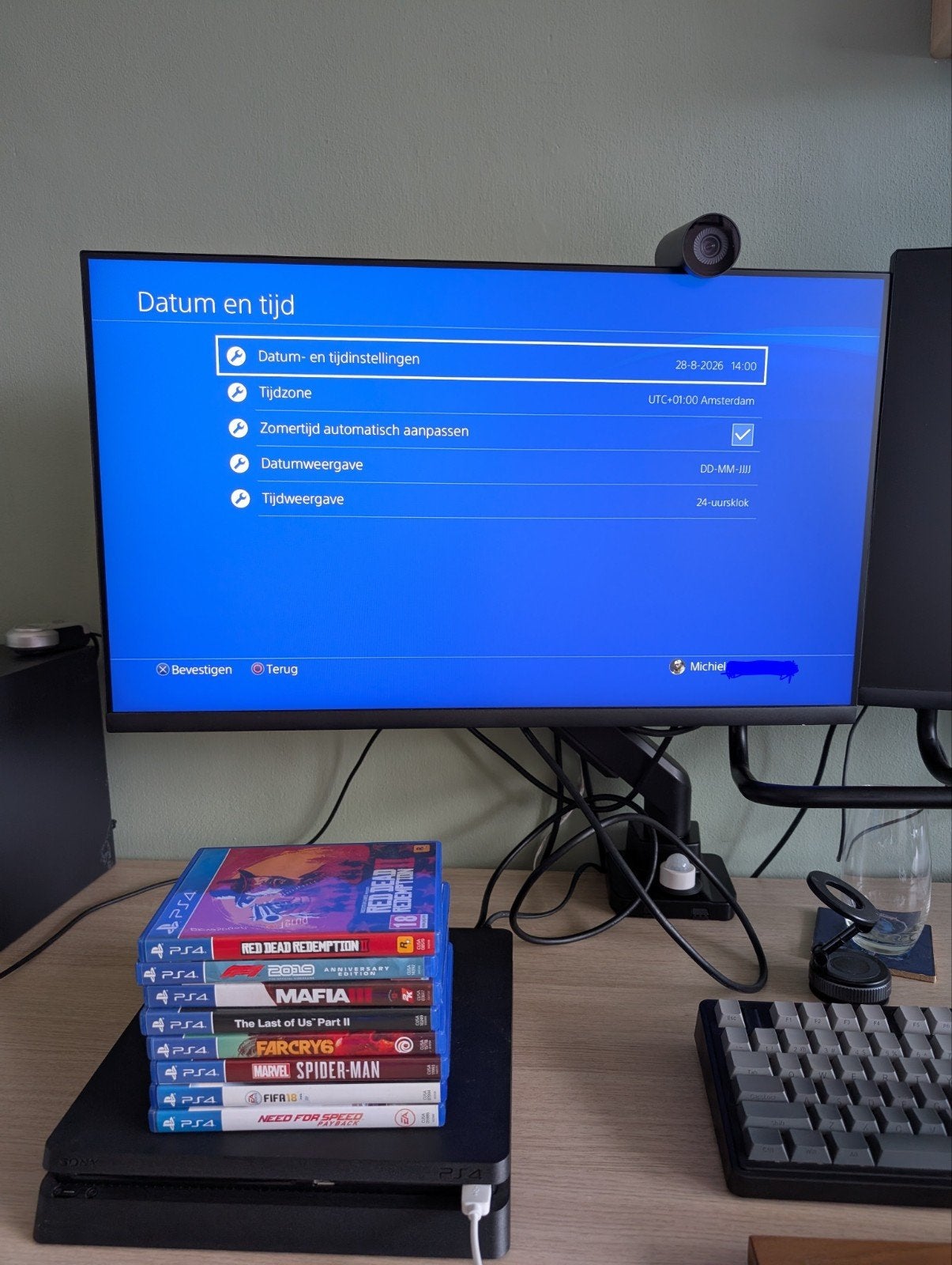 PlayStation 4 met 8 topgames en controller, Spelcomputers en Games, Ophalen, Zo goed als nieuw, Met 1 controller, Original
