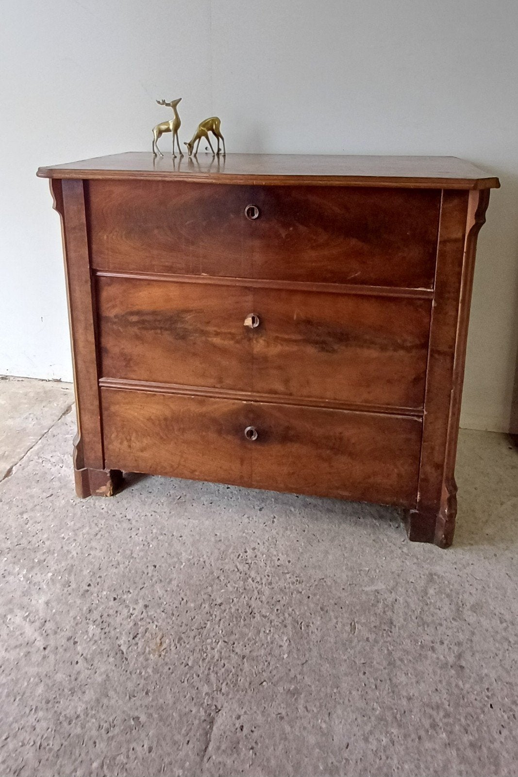 vintage antiek biedermeier ladenkast commode opknapper, Gebruikt, 100 tot 150 cm, Ophalen of Verzenden, 3 of 4 laden