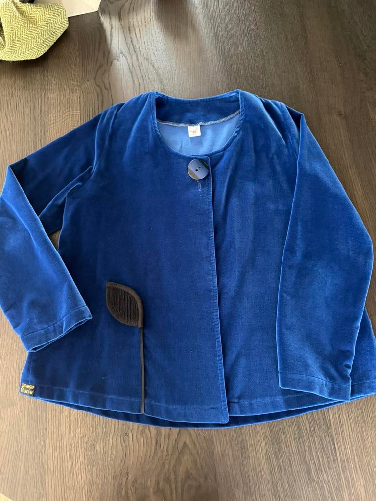Geesje Sturre velours jasje maat M kobalt blauw, Maat 38/40 (M), Blauw, Ophalen of Verzenden, Zo goed als nieuw