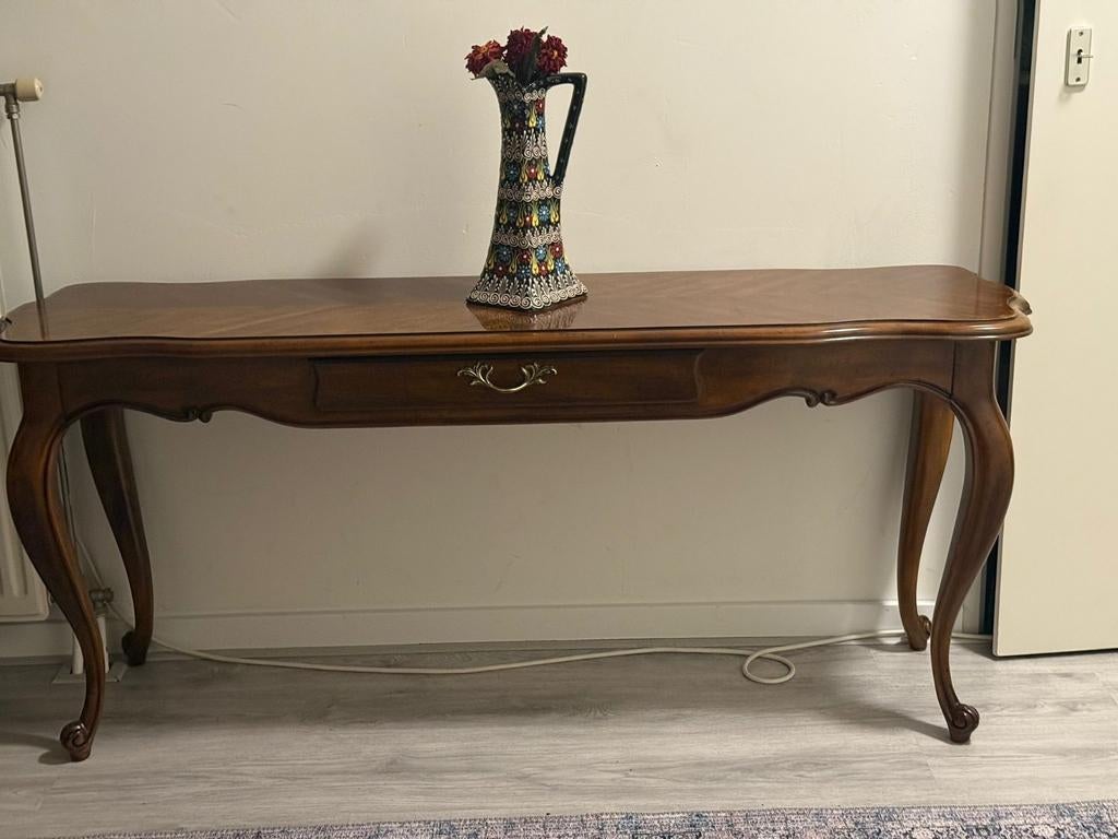 Houten sidetable met lade Drexel, Gebruikt, 100 tot 150 cm, Rechthoekig, 50 tot 100 cm